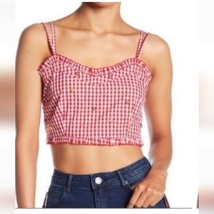 Romeo & Juliet Couture Embellished Gingham Crop Top
